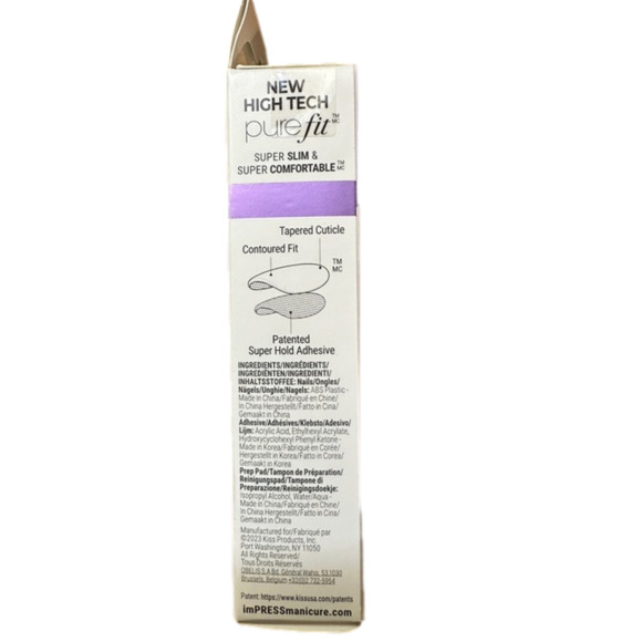 New imPress Press On Pedicure Toe‎ Nails Sparkly Pink/Blue/Yellow - Picture 2 of 3